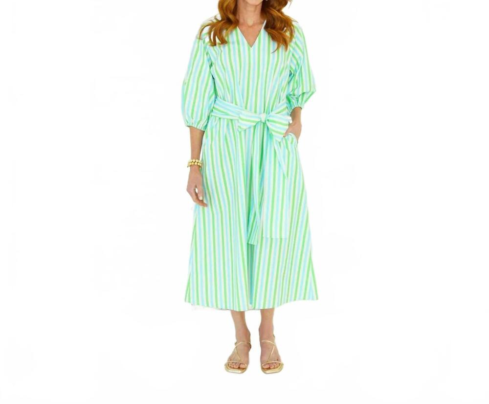 NEW CARYN LAWN coco palm beach dress in green and blue
